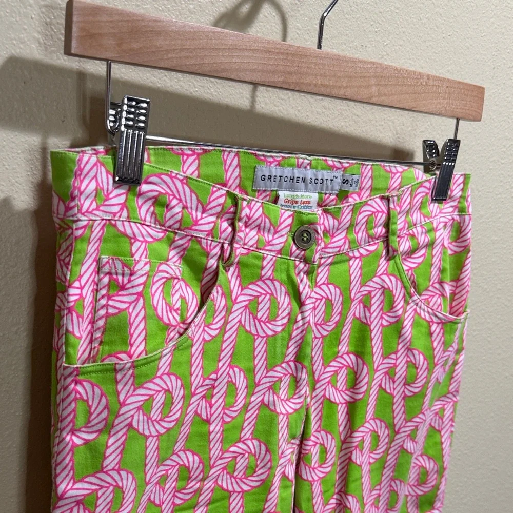 Gretchen Scott Designs Size Small Pink & Green Patterned Trouser Pants - Picture 3 of 10